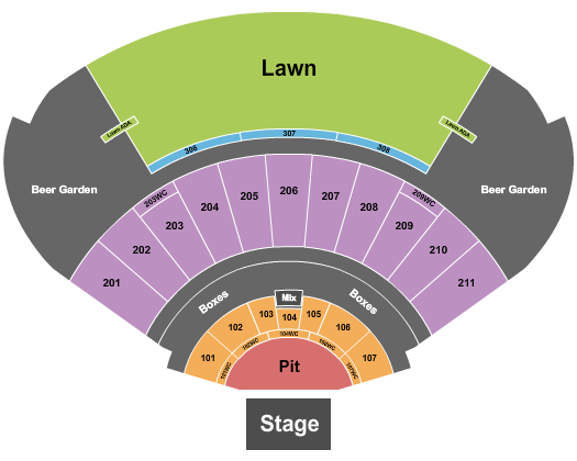 Mystic Lake Amphitheatre - Shakopee Seating Chart: Endstage - Large GA Pit