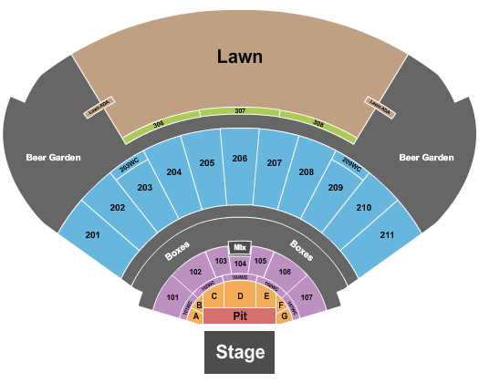 Mystic Lake Amphitheatre - Shakopee Seating Chart: Endstage Small Pit
