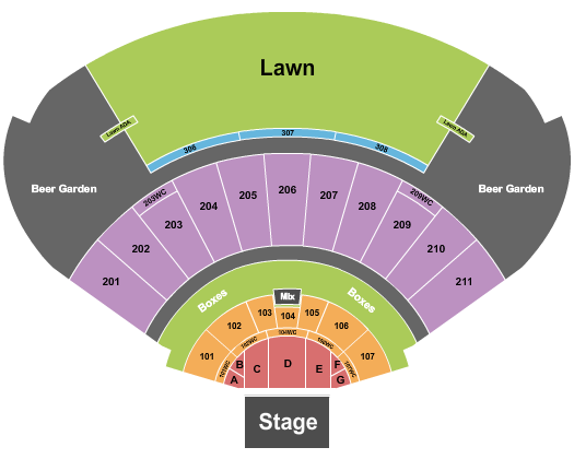 Mystic Lake Amphitheatre - Shakopee Seating Chart: Endstage