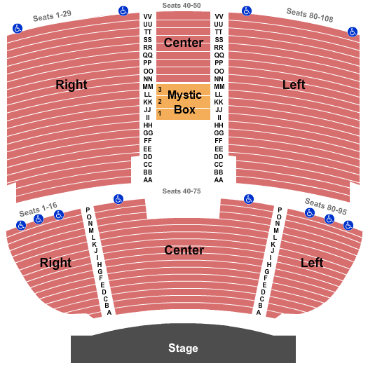 Mystic Lake Showroom Seating Chart: Endstage 2