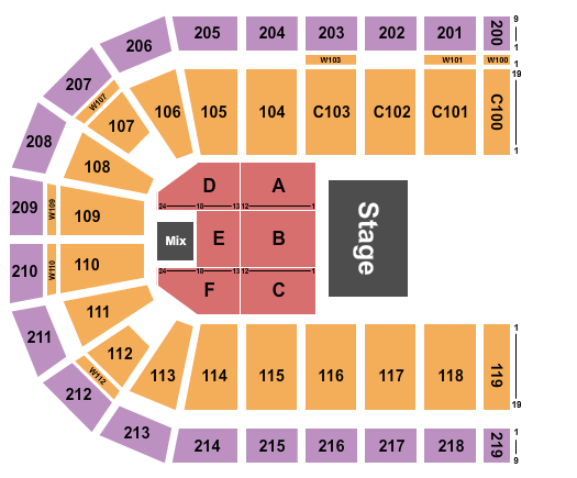 NOW Arena Seating Chart: Half House 2
