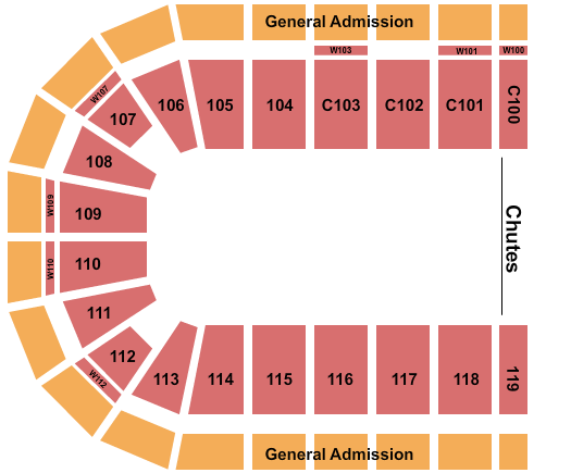 NOW Arena Seating Chart: Rodeo 2