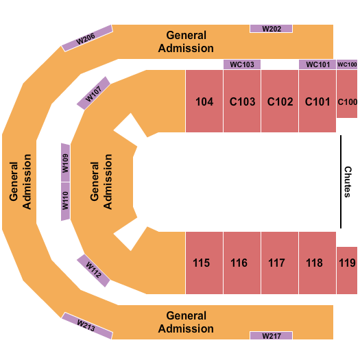 NOW Arena Seating Chart: Rodeo