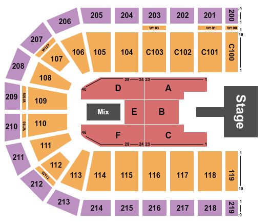 NOW Arena Seating Chart: Shreya Ghoshal
