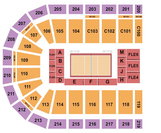 NOW Arena Seating Chart: Volleyball