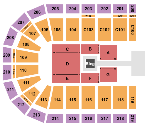 NOW Arena Seating Chart: Wrestling 2