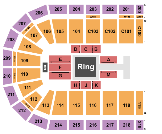 NOW Arena Seating Chart: Wrestling 3