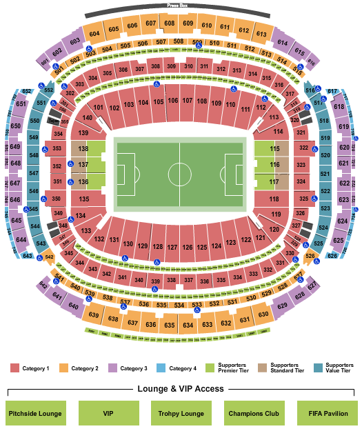 NRG Stadium Seating Chart: Soccer WC Category 2