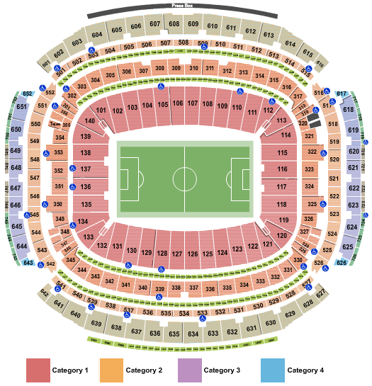 NRG Stadium Seating Chart: Soccer WC Category