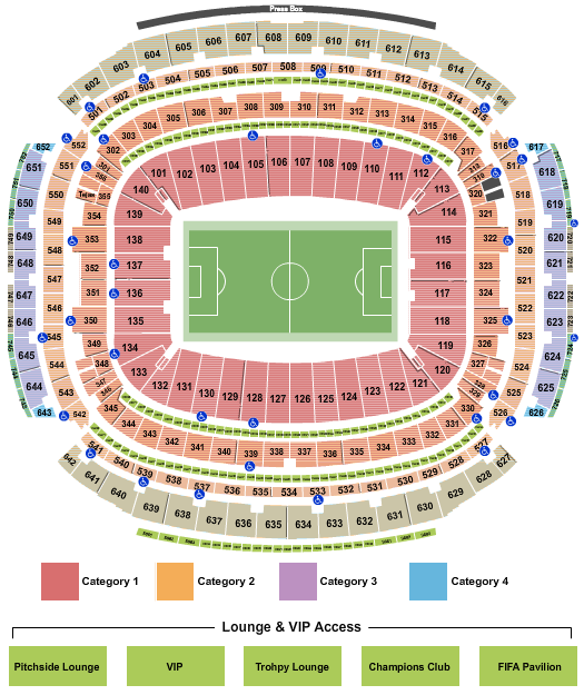 NRG Stadium Seating Chart: Soccer WC Category