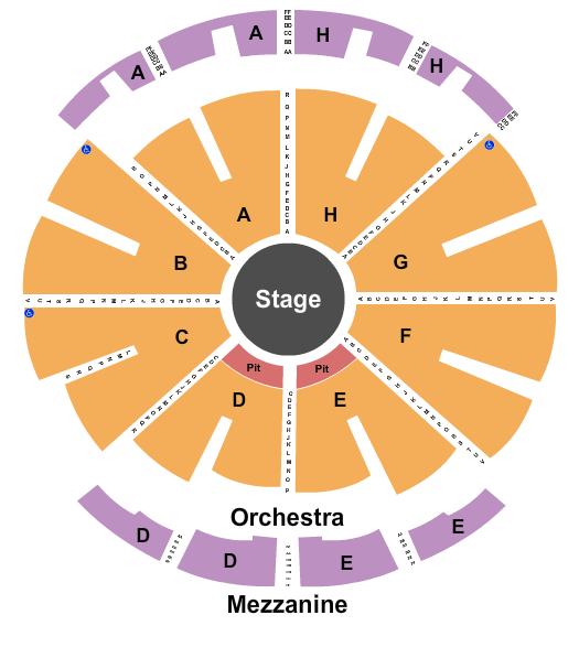 Westbury Music Fair Seating Chart: Center Stage Reserved