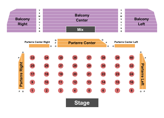 Nashua Center for the Arts Seating Chart: Endstage Tables