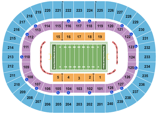 Nassau Veterans Memorial Coliseum Seating Chart: Football 1