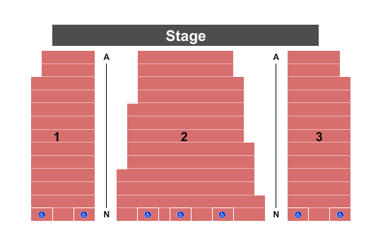 Nathan Manilow Theatre in Freedom Hall Seating Chart: End Stage