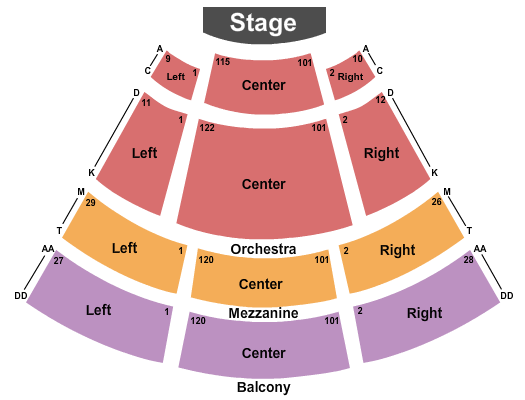 National Hispanic Cultural Center Albuquerque Journal Theatre Seating Chart: End Stage