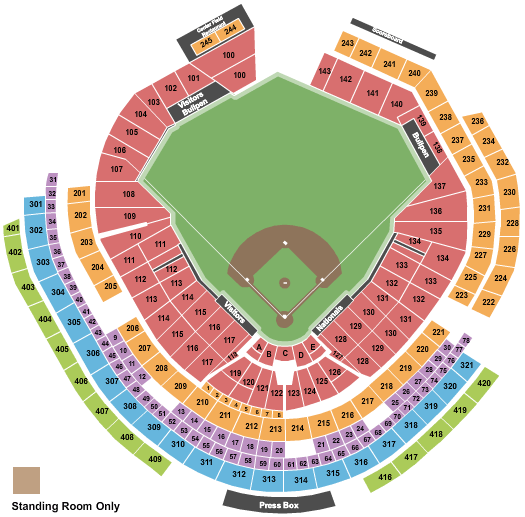 Nationals Detailed Seating Chart