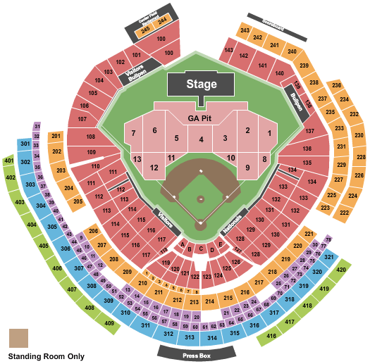 Washington Nationals Park Seating Chart With Seat Numbers