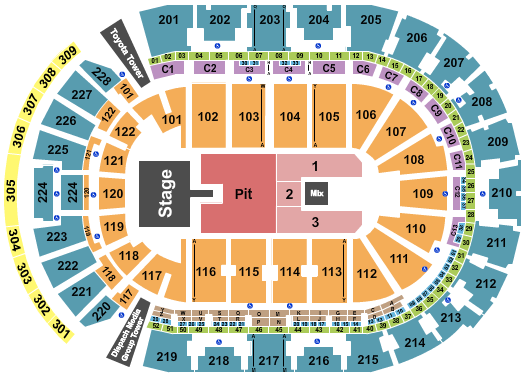 Nationwide Arena Seating Chart: Endstage GA Pit w/ Catwalk