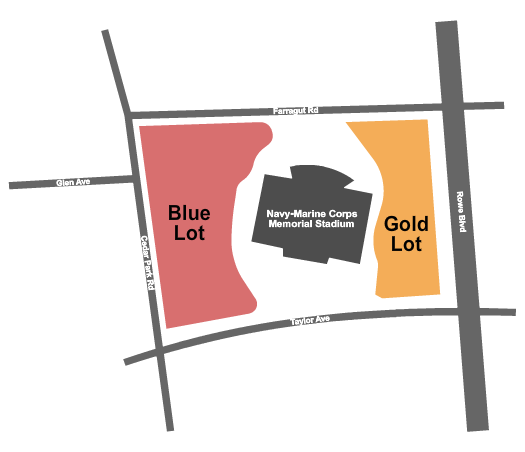 Navy Marine Corps Memorial Stadium Parking Lots Seating Chart: Parking