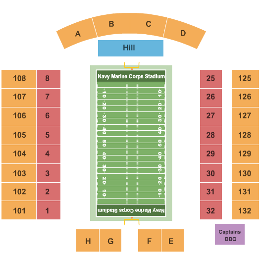 Navy Marine Corps Memorial Stadium Seating Chart: Football