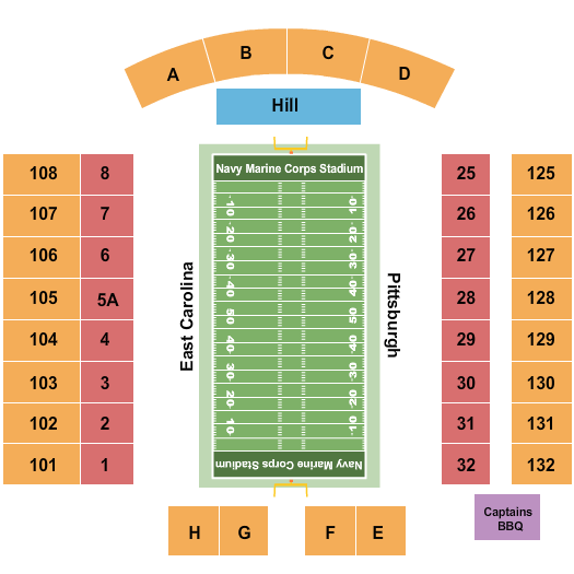 Navy Marine Corps Memorial Stadium Seating Chart: Military Bowl