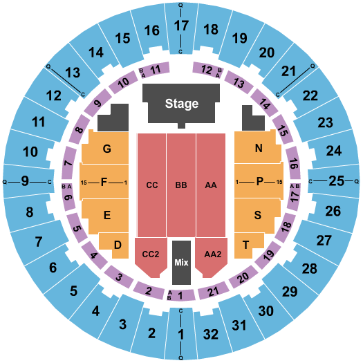 Neal S. Blaisdell Center - Arena Seating Chart: Endstage 4