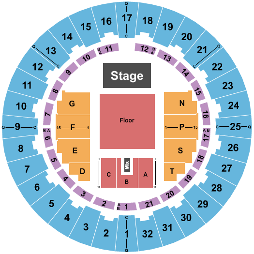 Neal S. Blaisdell Center - Arena Seating Chart: Endstage GA 2