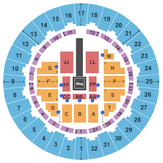 T Mobile Arena Wwe Seating Chart