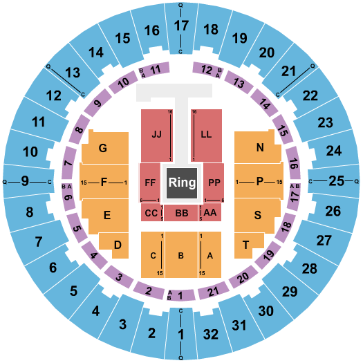 Neal S. Blaisdell Center - Arena Seating Chart: WWE