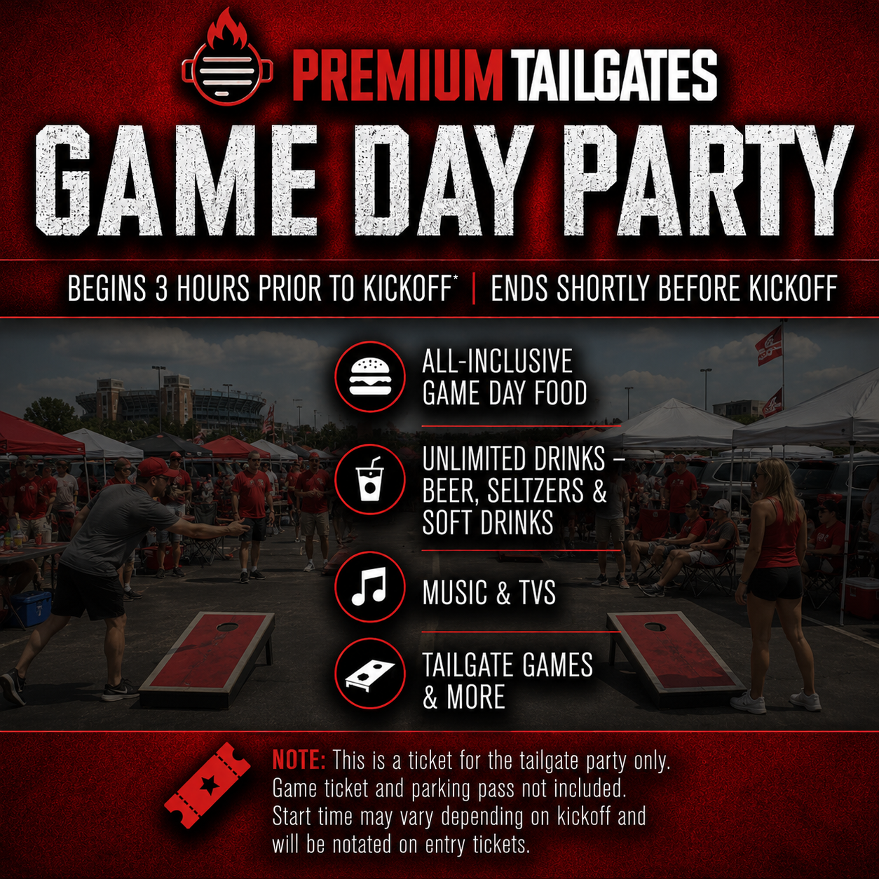 Premium Tailgate Lot - Lincoln Seating Chart: Premium Tailgate - Cornhuskers