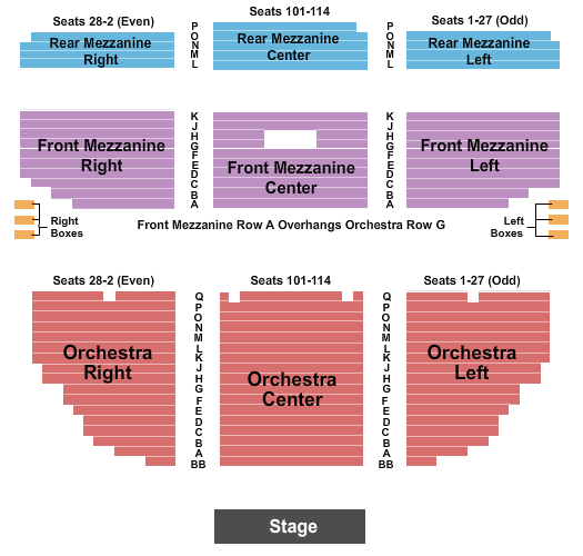 Nederlander Theatre - NY Seating Chart: Endstage 1