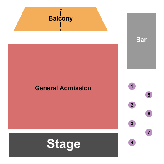 Neighborhood Theatre Seating Chart: GA/Balc/VIP Tables