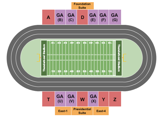 Neta and Eddie DeRose Thunderbowl Stadium Seating Chart: Football