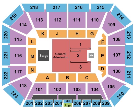Neville Arena Seating Chart: Endstage GA Pit