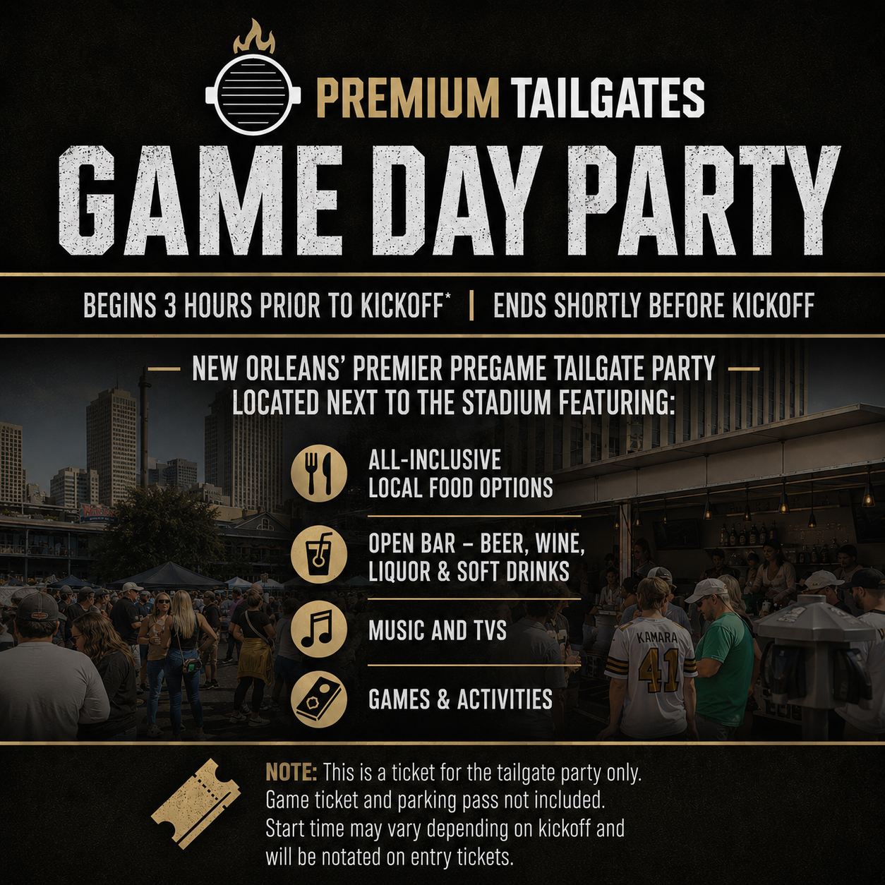 Premium Tailgate Tent - New Orleans Seating Chart: Premium Tailgate