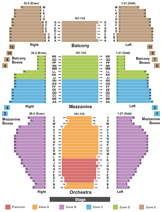 New Amsterdam Seating Chart