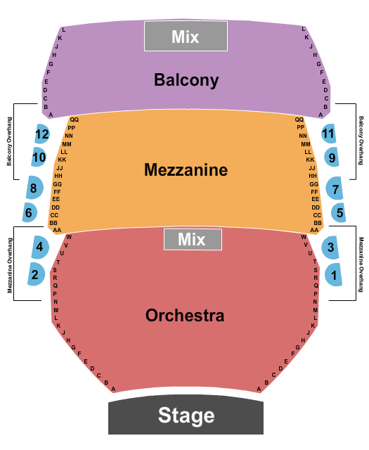 New Amsterdam Theatre Seating Chart: Endstage 2