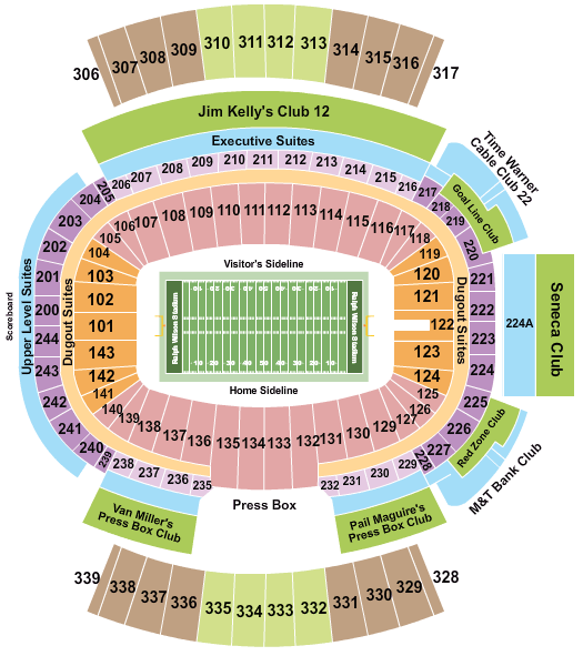 Ralph Wilson Stadium Seating Chart Seat Numbers
