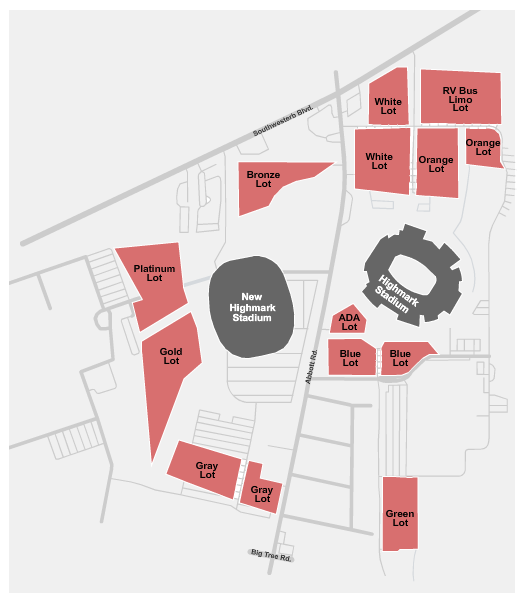 New Highmark Stadium Parking Lots Seating Chart: Parking 2