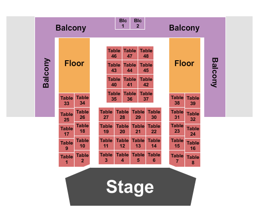 New Orleans Jazz Market Seating Chart: Endstage Tables