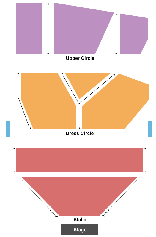 New Wimbledon Theatre Seating Chart: End Stage