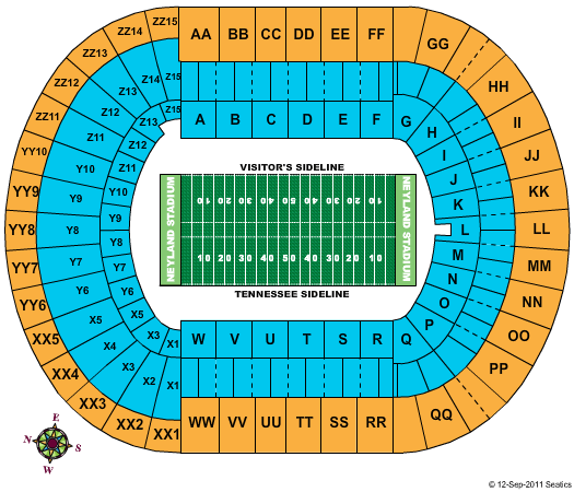 Neyland Stadium Seating Chart