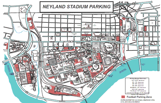 Neyland Stadium Parking Lots Map