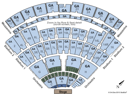 Nikon Theater Seating Chart With Rows