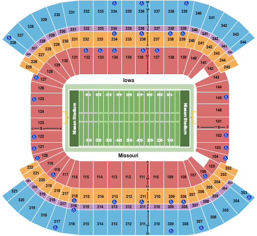 Nissan Stadium - Nashville Map