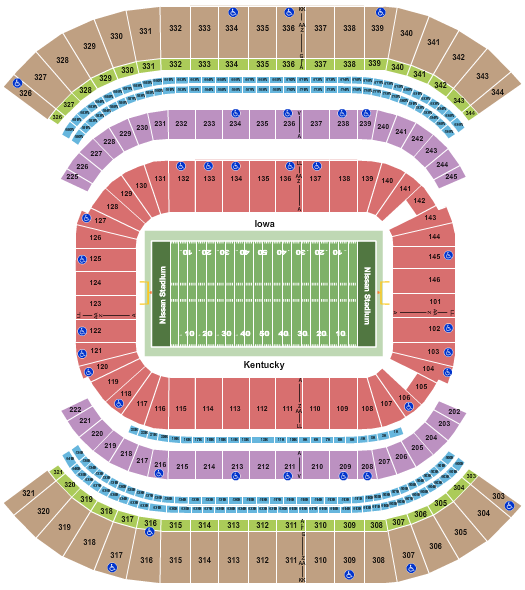 Nissan Stadium - Nashville Seating Chart: Football - Music City Bowl