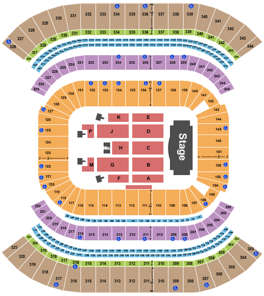 Nissan Stadium - Nashville Seating Chart: Bruno Mars