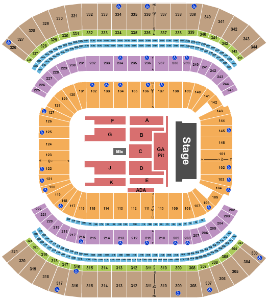 Nissan Stadium - Nashville Seating Chart: Chris Stapleton