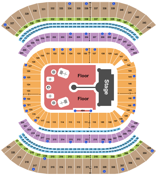 Nissan Stadium - Nashville Seating Chart: Coldplay