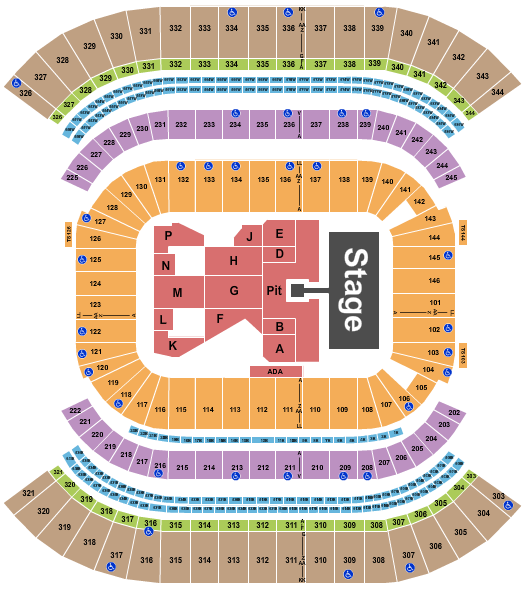 Nissan Stadium - Nashville Seating Chart: Foo Fighters